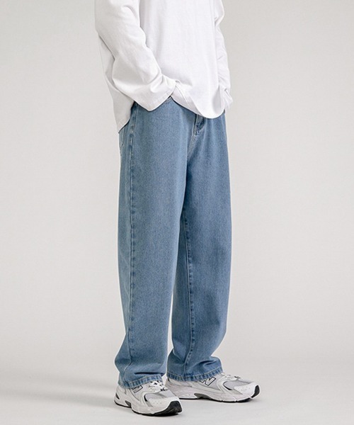 NEW GENTLEMAN（ニュージェントルマン）の「ルーズストレート セミワイドデニムパンツ（デニムパンツ・メンズ・ブラック/グレー/サックスブルー/インディゴブルー/ブルー系その他・S/M/L）」の3枚目の写真