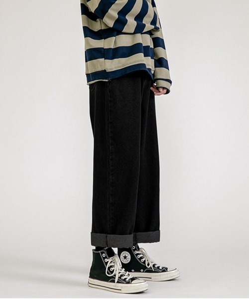 NEW GENTLEMAN（ニュージェントルマン）の「ルーズストレート セミワイドデニムパンツ（デニムパンツ・メンズ・ブラック/グレー/サックスブルー/インディゴブルー/ブルー系その他・S/M/L）」の10枚目の写真