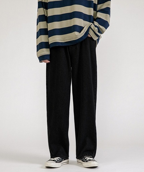 NEW GENTLEMAN（ニュージェントルマン）の「ルーズストレート セミワイドデニムパンツ（デニムパンツ・メンズ・ブラック/グレー/サックスブルー/インディゴブルー/ブルー系その他・S/M/L）」の6枚目の写真