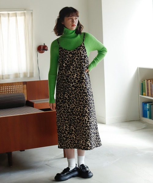 Birthday room（バースデイルーム）の「レオパードキャミワンピース /  leopard camisole one-piece（ワンピース・レディース・ベージュ/ブラウン・FREE）」の9枚目の写真