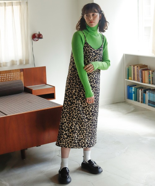 Birthday room（バースデイルーム）の「レオパードキャミワンピース /  leopard camisole one-piece（ワンピース・レディース・ベージュ/ブラウン・FREE）」の4枚目の写真