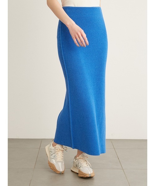 emmi（エミ）の「【emmi atelier】ローゲージリネン混スカート（スカート・レディース・ブラック/オフホワイト/ブルー・FREE）」の17枚目の写真