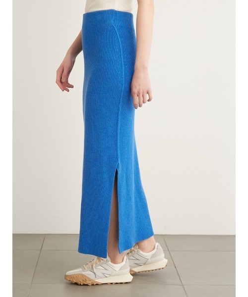 emmi（エミ）の「【emmi atelier】ローゲージリネン混スカート（スカート・レディース・ブラック/オフホワイト/ブルー・FREE）」の19枚目の写真