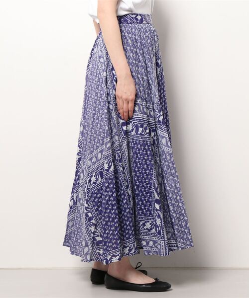 sara mallika(サラ マリカ)の「【Sara mallika】COTTON BLOCK PATTERN SKIRT(スカート・レディース・ブラック/ブルー・FREE)」の3枚目の写真