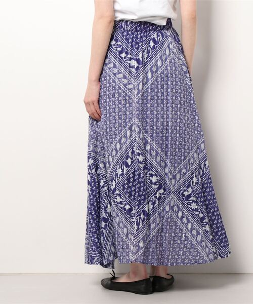 sara mallika(サラ マリカ)の「【Sara mallika】COTTON BLOCK PATTERN SKIRT(スカート・レディース・ブラック/ブルー・FREE)」の4枚目の写真