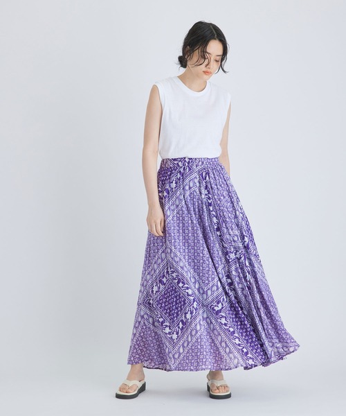 sara mallika(サラ マリカ)の「【Sara mallika】COTTON BLOCK PATTERN SKIRT(スカート・レディース・ブラック/ブルー・FREE)」の11枚目の写真