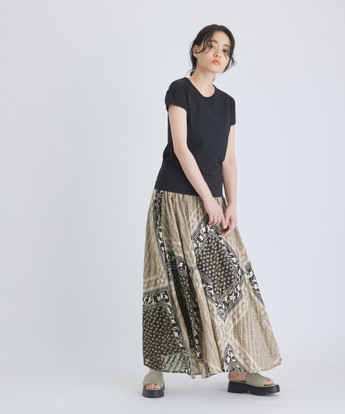 sara mallika(サラ マリカ)の「【Sara mallika】COTTON BLOCK PATTERN SKIRT(スカート・レディース・ブラック/ブルー・FREE)」の13枚目の写真