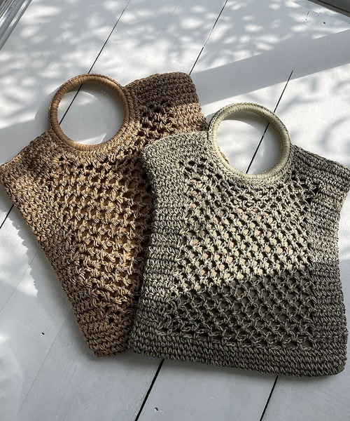 CAPRICIEUX LE'MAGE（カプリシューレマージュ）の「リングハンドルペーパートートバッグ（トートバッグ・レディース・カーキ/ベージュ・FREE）」の5枚目の写真