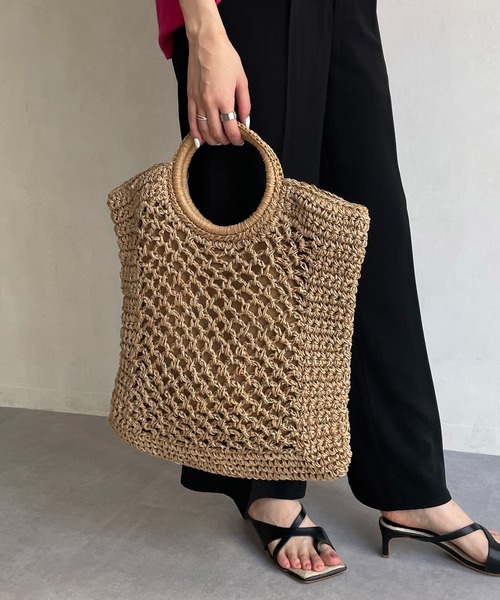 CAPRICIEUX LE'MAGE（カプリシューレマージュ）の「リングハンドルペーパートートバッグ（トートバッグ・レディース・カーキ/ベージュ・FREE）」の8枚目の写真