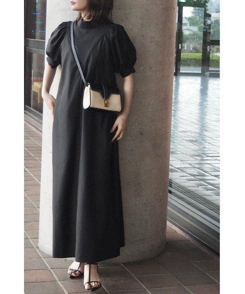ZOZO限定】スタンドネックパフスリーブワンピース（ワンピース