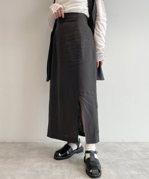 セール Setup対応 リネンレーヨンスリットスカート スカート W Closet ダブルクローゼット のファッション通販 Zozotown