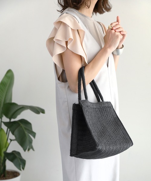 Bou Jeloud（ブージュルード）の「【WEB限定】トトノウペーパートート（かごバッグ・レディース・ブラック/グリーン/アイボリー・-）」の2枚目の写真