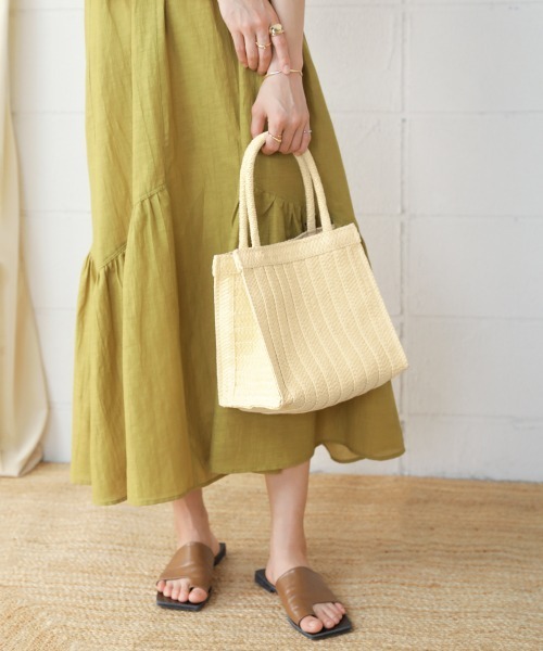 Bou Jeloud（ブージュルード）の「【WEB限定】トトノウペーパートート（かごバッグ・レディース・ブラック/グリーン/アイボリー・-）」の5枚目の写真