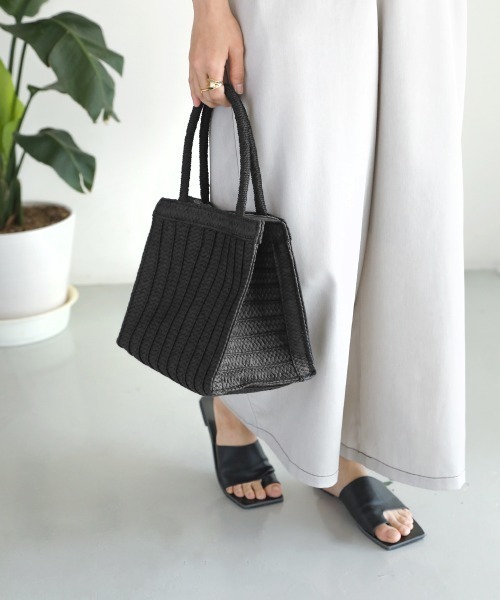 Bou Jeloud（ブージュルード）の「【WEB限定】トトノウペーパートート（かごバッグ・レディース・ブラック/グリーン/アイボリー・-）」の7枚目の写真