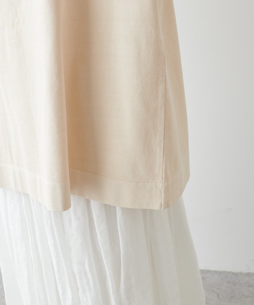 PUAL CE CIN（ピュアルセシン）の「ピグメントロゴプリントTシャツ（Tシャツ/カットソー・レディース・ブルー/アイボリー/グレイッシュベージュ・FREE）」の18枚目の写真