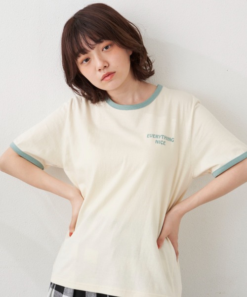 MERLOT(メルロー)の「NICEリンガーT(Tシャツ/カットソー・レディース・ホワイト/ブルー/イエロー・FREE)」の18枚目の写真