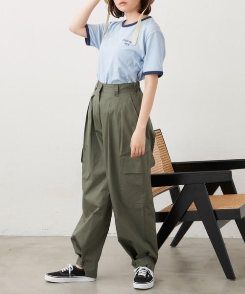 MERLOT(メルロー)の「NICEリンガーT(Tシャツ/カットソー・レディース・ホワイト/ブルー/イエロー・FREE)」の4枚目の写真