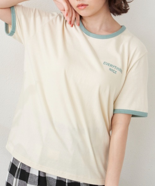 MERLOT(メルロー)の「NICEリンガーT(Tシャツ/カットソー・レディース・ホワイト/ブルー/イエロー・FREE)」の11枚目の写真