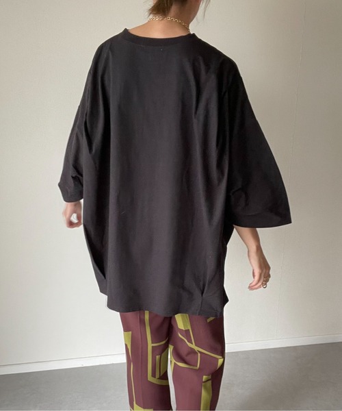 y/m by misato（イムバイミサト）の「タックオーバートップス（Tシャツ/カットソー・レディース・ホワイト/ブラック・FREE）」の18枚目の写真