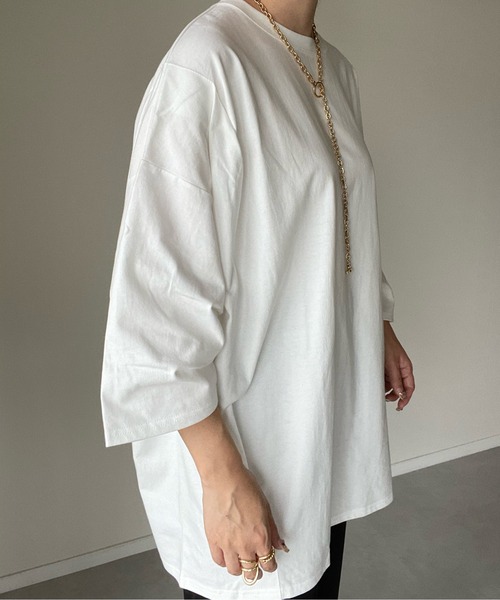 y/m by misato（イムバイミサト）の「タックオーバートップス（Tシャツ/カットソー・レディース・ホワイト/ブラック・FREE）」の19枚目の写真