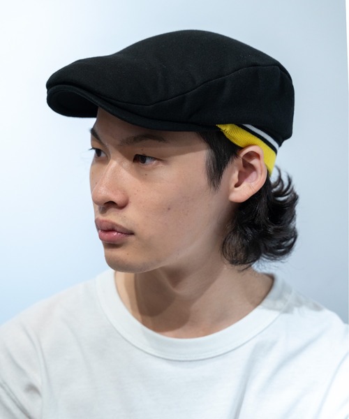 Fabulous(ファビュラス)の「fabulous スウェットストライプリブハンチング帽 カレッジタイプ(ハンチング/ベレー帽・メンズ・ブラック/ネイビー/グレー・FREE)」の1枚目の写真