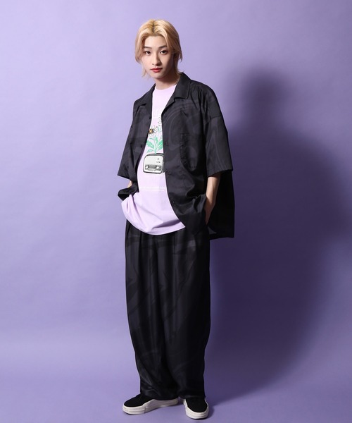 re_k by JUNRED（レクバイジュンレッド）の「re_k by JUNRED / オーバーシルエットマーブルハーフスリーブシャツ（シャツ/ブラウス・メンズ・ブラック/オレンジ・S/M/L）」の13枚目の写真