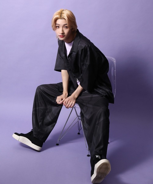 re_k by JUNRED（レクバイジュンレッド）の「re_k by JUNRED / オーバーシルエットマーブルハーフスリーブシャツ（シャツ/ブラウス・メンズ・ブラック/オレンジ・S/M/L）」の14枚目の写真