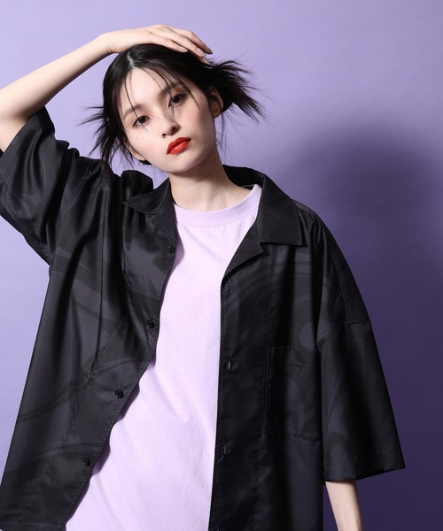 re_k by JUNRED（レクバイジュンレッド）の「re_k by JUNRED / オーバーシルエットマーブルハーフスリーブシャツ（シャツ/ブラウス・メンズ・ブラック/オレンジ・S/M/L）」の21枚目の写真