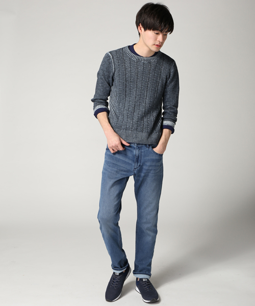 JOURNAL STANDARD（ジャーナルスタンダード）の「C/L ケーブルプリントクルーネックニット #（ニット/セーター・メンズ・ネイビー/ブルー系その他/グレー・MEDIUM/LARGE）」の16枚目の写真