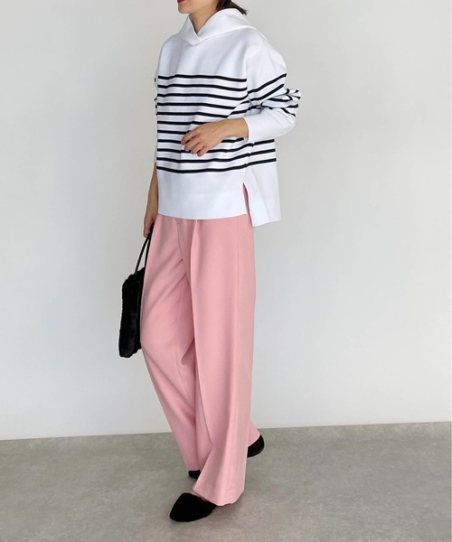 PICCIN（ピッチン）の「ミラノリブフーディーニット（ニット/セーター・レディース・ベージュ/ホワイト系/ブラック・M）」の15枚目の写真