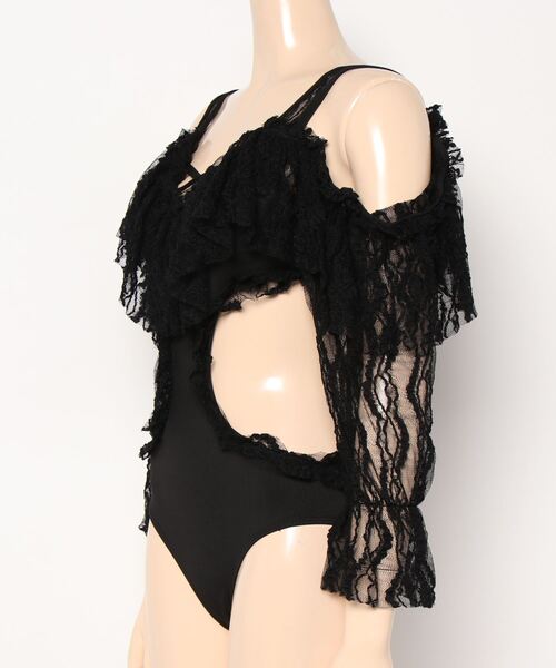 Jasmine Grandiflorum(ジャスミングランディフローラム)の「【Jasmine】長袖フリルスイムウェア (SS)(水着・レディース・ブラック/ベージュ・LARGE/MEDIUM/X-LARGE)」の4枚目の写真