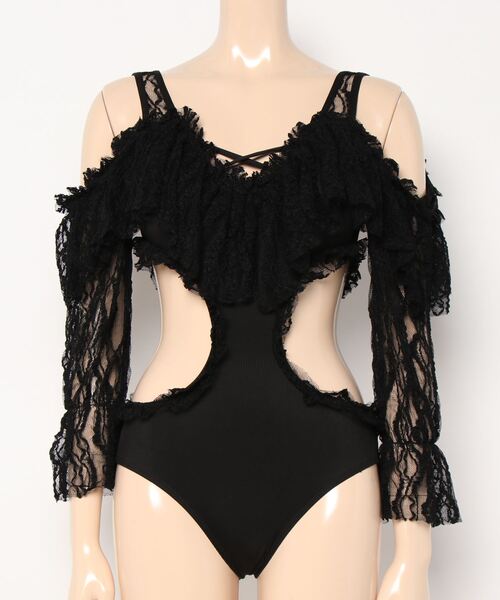 Jasmine Grandiflorum(ジャスミングランディフローラム)の「【Jasmine】長袖フリルスイムウェア (SS)(水着・レディース・ブラック/ベージュ・LARGE/MEDIUM/X-LARGE)」の5枚目の写真