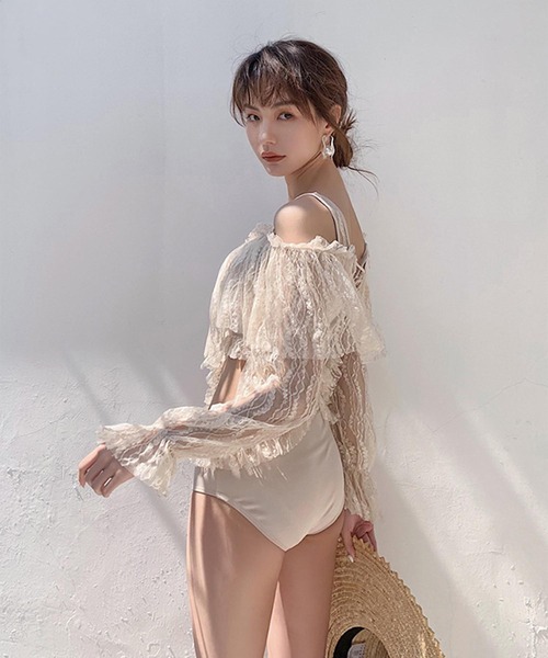 Jasmine Grandiflorum(ジャスミングランディフローラム)の「【Jasmine】長袖フリルスイムウェア (SS)(水着・レディース・ブラック/ベージュ・LARGE/MEDIUM/X-LARGE)」の18枚目の写真