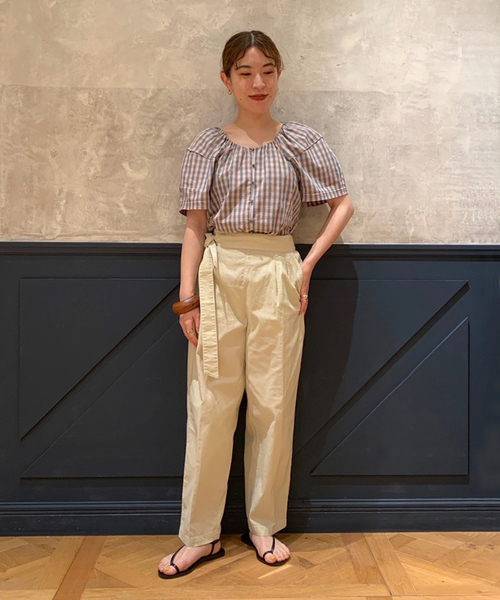 IENA LA BOUCLE(イエナラブークル)の「IENA LA BOUCLE C/CUギンガム ピンタックブラウス(シャツ/ブラウス・レディース・バーガンディー・FREE)」の6枚目の写真