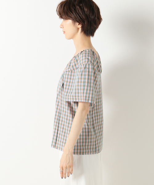 IENA LA BOUCLE(イエナラブークル)の「IENA LA BOUCLE C/CUギンガム ピンタックブラウス(シャツ/ブラウス・レディース・バーガンディー・FREE)」の11枚目の写真