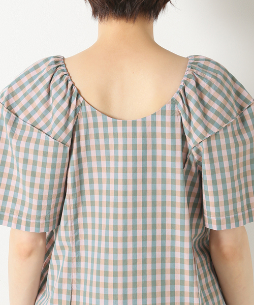 IENA LA BOUCLE(イエナラブークル)の「IENA LA BOUCLE C/CUギンガム ピンタックブラウス(シャツ/ブラウス・レディース・バーガンディー・FREE)」の7枚目の写真