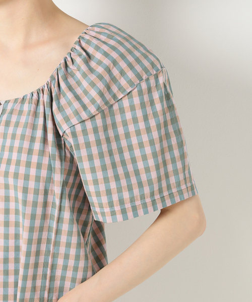 IENA LA BOUCLE(イエナラブークル)の「IENA LA BOUCLE C/CUギンガム ピンタックブラウス(シャツ/ブラウス・レディース・バーガンディー・FREE)」の3枚目の写真