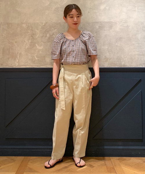 IENA LA BOUCLE(イエナラブークル)の「IENA LA BOUCLE C/CUギンガム ピンタックブラウス(シャツ/ブラウス・レディース・バーガンディー・FREE)」の10枚目の写真