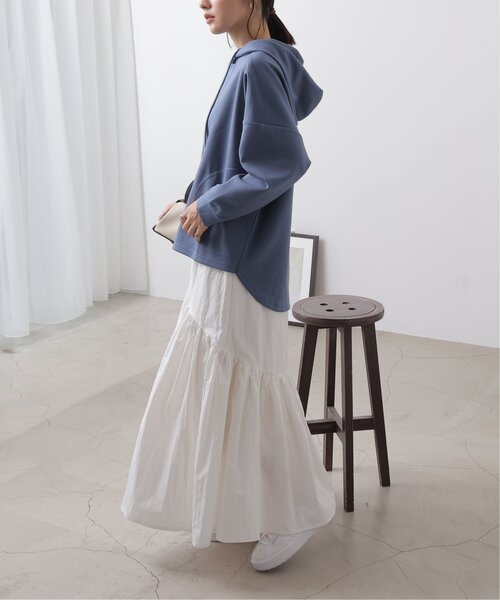 frames RAY CASSIN（フレームスレイカズン）の「ダンボールニット変形ポケット付きドルマンプルパーカー（パーカー・レディース・ブラック/ピンク/ブルー/キナリ・FREE）」の22枚目の写真