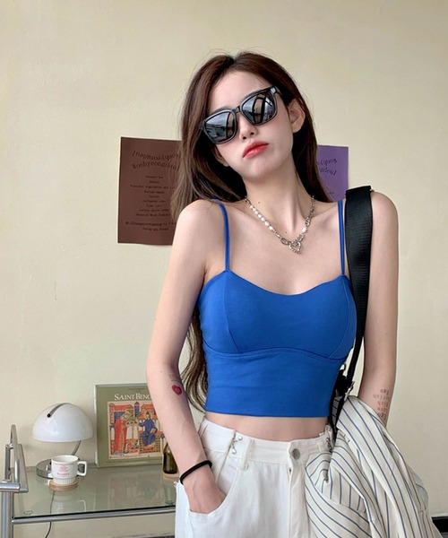 Auntie Rosa（アンティローザ）の「ストラップキャミソール（キャミソール・レディース・ホワイト/ブラック/ブルー・FREE）」の3枚目の写真