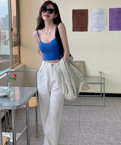 Auntie Rosa（アンティローザ）の「ストラップキャミソール（キャミソール・レディース・ホワイト/ブラック/ブルー・FREE）」の5枚目の写真