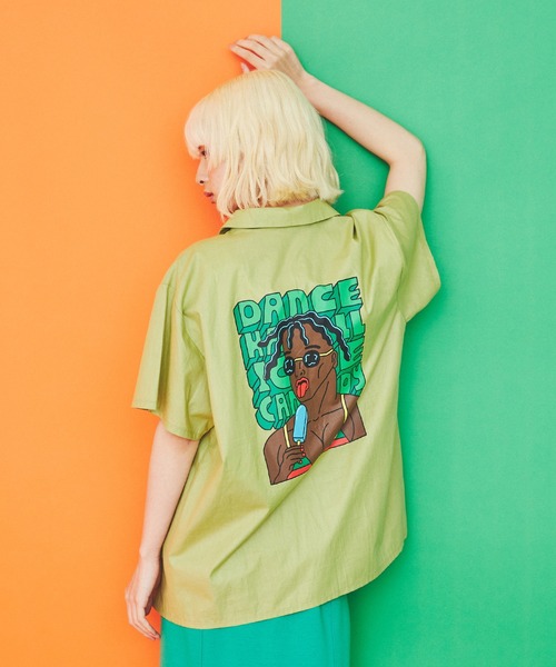 PUNYUS(プニュズ)の「DANCEHALL半袖シャツ(シャツ/ブラウス・レディース・ブラック/カーキ・1/2/4/3)」の7枚目の写真