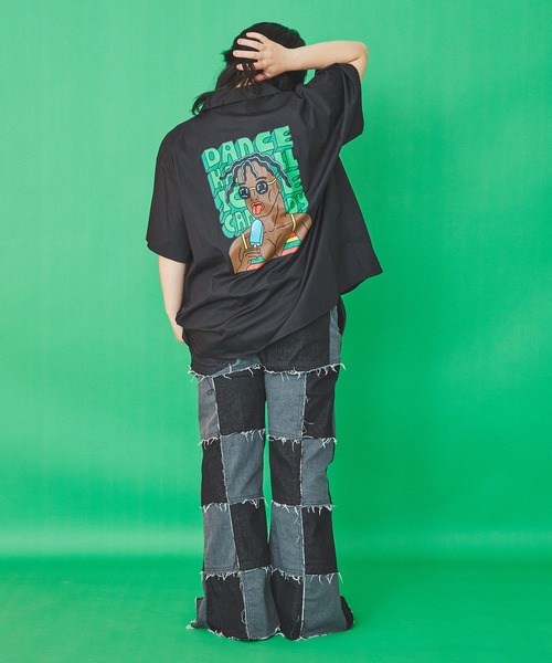 PUNYUS(プニュズ)の「DANCEHALL半袖シャツ(シャツ/ブラウス・レディース・ブラック/カーキ・1/2/4/3)」の9枚目の写真