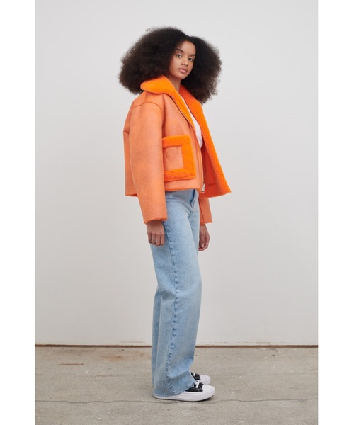 jakke（ジャッキー）の「jakke/ジャッキー/VERA（ムートンコート・レディース・オレンジ/カーキ・MEDIUM）」の6枚目の写真