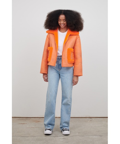 jakke（ジャッキー）の「jakke/ジャッキー/VERA（ムートンコート・レディース・オレンジ/カーキ・MEDIUM）」の3枚目の写真