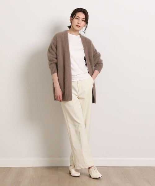 INED(イネド)の「カシミヤブレンドフォックスカーディガン ヒップが隠れるレングス(カーディガン/ボレロ・レディース・チャコールグレー/キャメル・9号)」の8枚目の写真