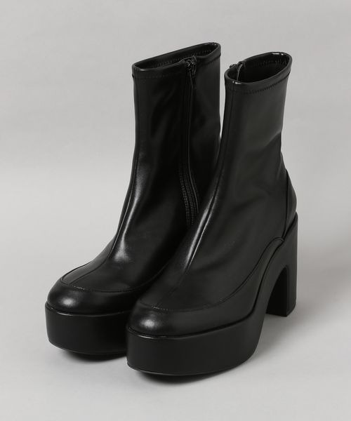 runrunママ♡JEANASIS ブーツブラック　、スカートブラック二点 JEANASIS（ジーナシス）の「プラットフォームストレッチブーツ