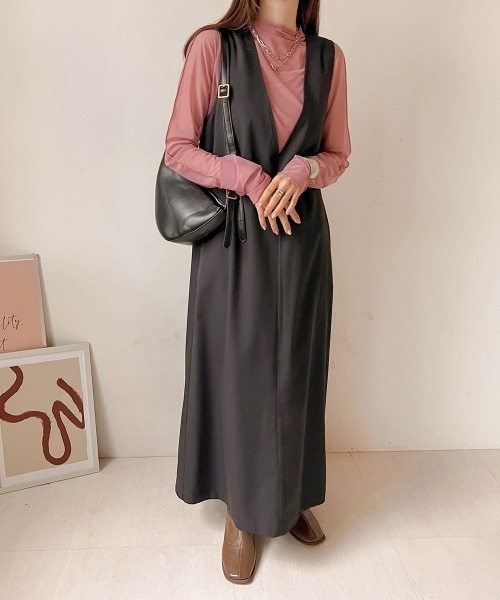 Bab(バブ)の「ベーシックシアートップス(Tシャツ/カットソー・レディース・ブラック/オリーブ/アイボリー/ピンク/パープル/モカ・FREE)」の10枚目の写真