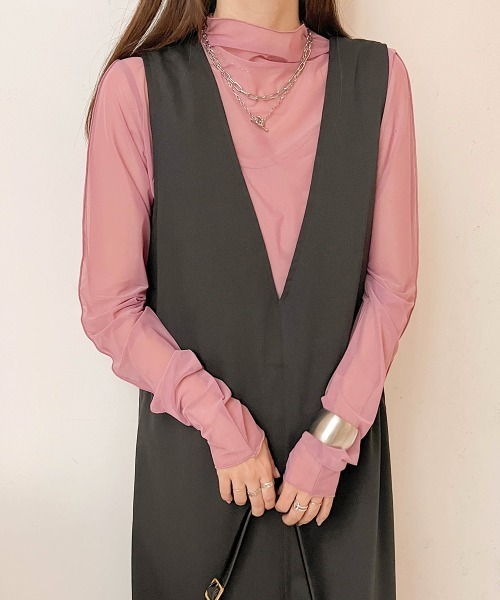 Bab(バブ)の「ベーシックシアートップス(Tシャツ/カットソー・レディース・ブラック/オリーブ/アイボリー/ピンク/パープル/モカ・FREE)」の11枚目の写真