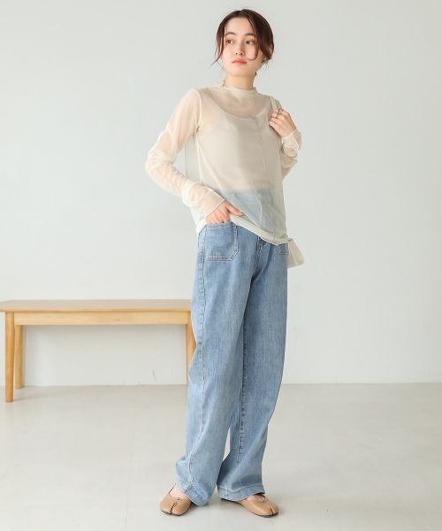 Bab(バブ)の「ベーシックシアートップス(Tシャツ/カットソー・レディース・ブラック/オリーブ/アイボリー/ピンク/パープル/モカ・FREE)」の18枚目の写真